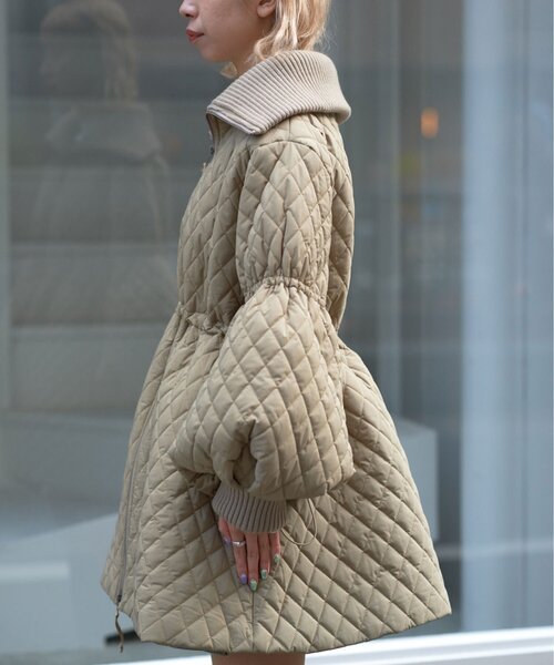 CIAOPANIC（チャオパニック）の「リブ付ドロストキルティングジャケット（その他アウター・レディース・ブラック/カーキ/ベージュ・ONE SIZE）」の15枚目の写真