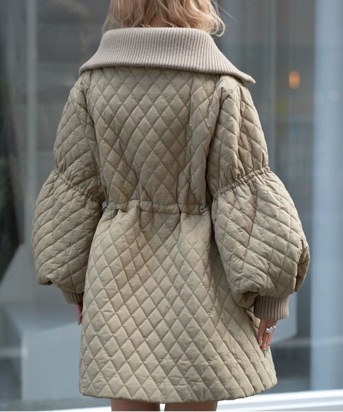 CIAOPANIC（チャオパニック）の「リブ付ドロストキルティングジャケット（その他アウター・レディース・ブラック/カーキ/ベージュ・ONE SIZE）」の16枚目の写真