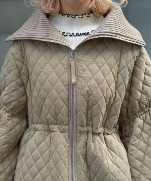 CIAOPANIC（チャオパニック）の「リブ付ドロストキルティングジャケット（その他アウター・レディース・ブラック/カーキ/ベージュ・ONE SIZE）」の17枚目の写真