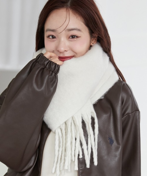 WEGO（ウィゴー）の「WEGO/ワイドフリンジストール（マフラー・レディース・ピンク/その他2/オフホワイト/グレー/その他4/ベージュ/ダークグレー/その他1/その他3/レッド・FREE）」の14枚目の写真
