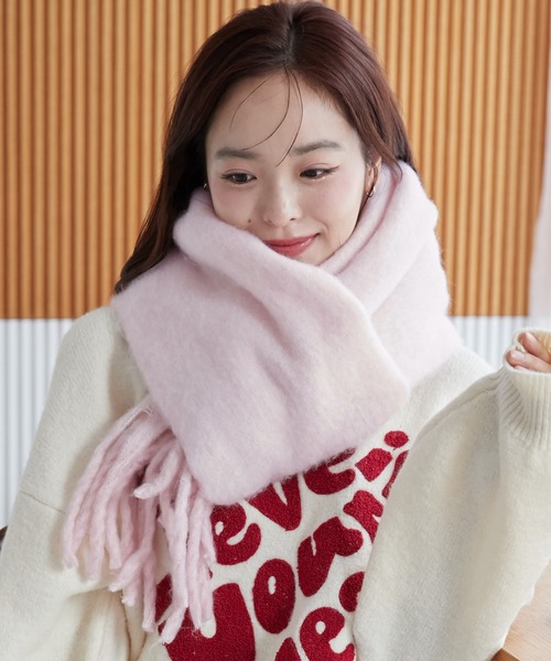 WEGO（ウィゴー）の「WEGO/ワイドフリンジストール（マフラー・レディース・ピンク/その他2/オフホワイト/グレー/その他4/ベージュ/ダークグレー/その他1/その他3/レッド・FREE）」の13枚目の写真