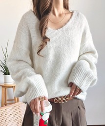 paravion | Vネックニットプルオーバー(ニット/セーター)