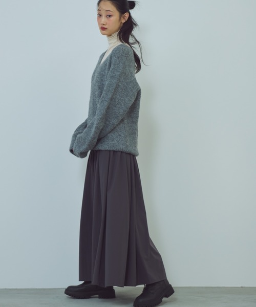 paravion（パラビオン）の「Vネックニットプルオーバー（ニット/セーター・レディース・パープル/ホワイト/グレー・FREE）」の19枚目の写真