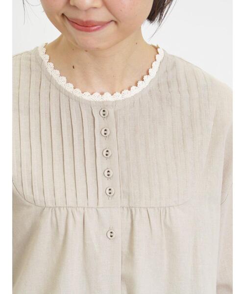 Samansa Mos2(サマンサ モスモス)の「柄アソート切替ピンタックブラウス(シャツ/ブラウス・レディース・オフホワイト/チャコールグレー/ベージュ/マスタード・F)」の6枚目の写真