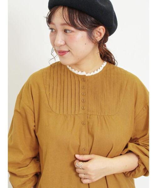 Samansa Mos2(サマンサ モスモス)の「柄アソート切替ピンタックブラウス(シャツ/ブラウス・レディース・オフホワイト/チャコールグレー/ベージュ/マスタード・F)」の10枚目の写真