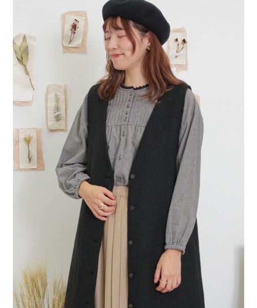 Samansa Mos2(サマンサ モスモス)の「柄アソート切替ピンタックブラウス(シャツ/ブラウス・レディース・オフホワイト/チャコールグレー/ベージュ/マスタード・F)」の13枚目の写真