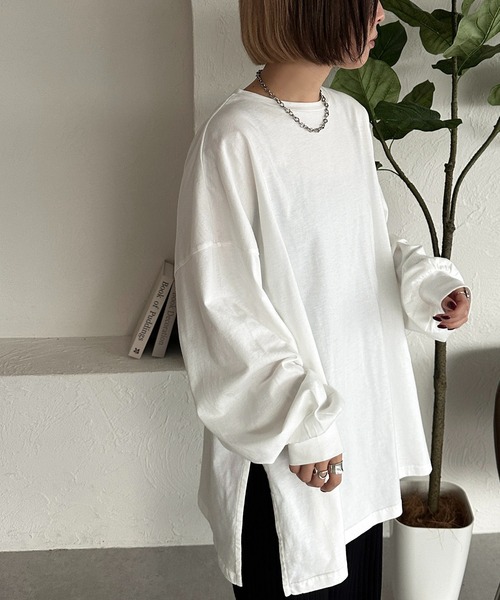 apres jour mignon(アプレジュールミニョン)の「スリット入りロンT【ZOZOTOWN限定アイテム】(Tシャツ/カットソー・レディース・アイボリー/オフホワイト/ブラック系その他・X-LARGE/フリー)」の18枚目の写真