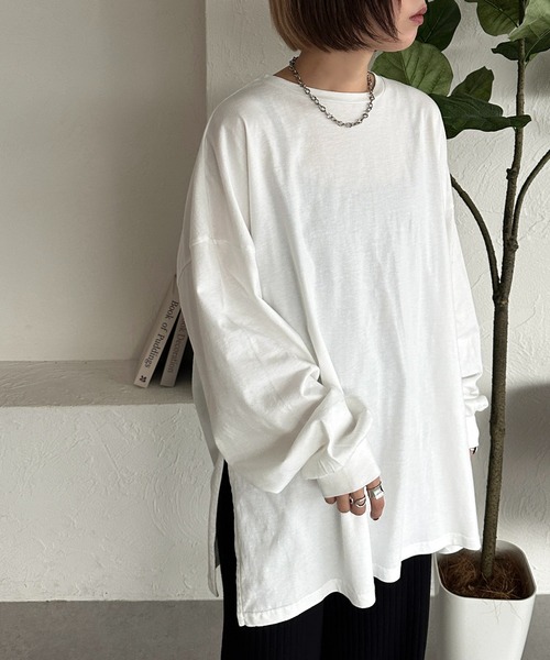 apres jour mignon(アプレジュールミニョン)の「スリット入りロンT【ZOZOTOWN限定アイテム】(Tシャツ/カットソー・レディース・アイボリー/オフホワイト/ブラック系その他・X-LARGE/フリー)」の19枚目の写真
