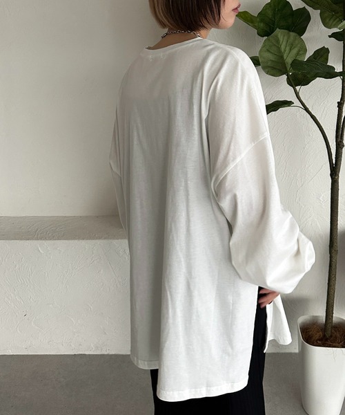 apres jour mignon(アプレジュールミニョン)の「スリット入りロンT【ZOZOTOWN限定アイテム】(Tシャツ/カットソー・レディース・アイボリー/オフホワイト/ブラック系その他・X-LARGE/フリー)」の21枚目の写真