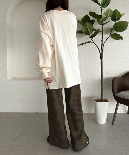 apres jour mignon(アプレジュールミニョン)の「スリット入りロンT【ZOZOTOWN限定アイテム】(Tシャツ/カットソー・レディース・アイボリー/オフホワイト/ブラック系その他・X-LARGE/フリー)」の10枚目の写真