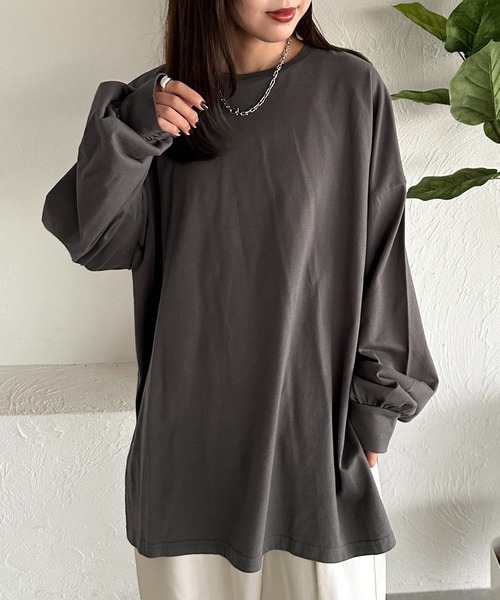 apres jour mignon(アプレジュールミニョン)の「スリット入りロンT【ZOZOTOWN限定アイテム】(Tシャツ/カットソー・レディース・アイボリー/オフホワイト/ブラック系その他・X-LARGE/フリー)」の12枚目の写真