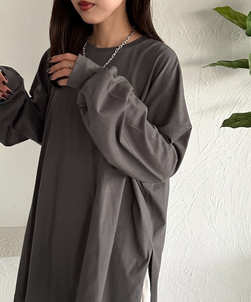apres jour mignon(アプレジュールミニョン)の「スリット入りロンT【ZOZOTOWN限定アイテム】(Tシャツ/カットソー・レディース・アイボリー/オフホワイト/ブラック系その他・X-LARGE/フリー)」の13枚目の写真
