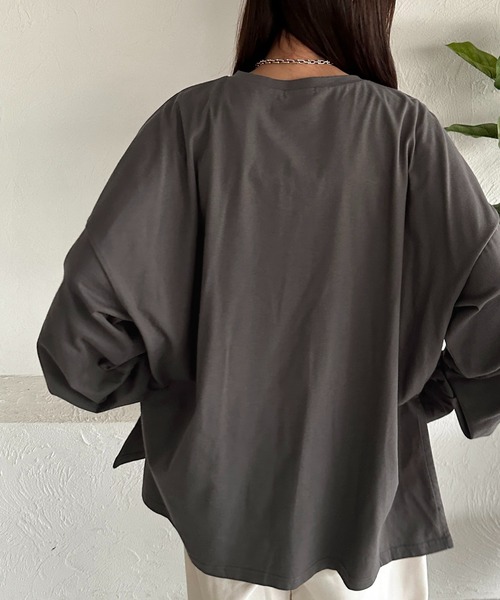 apres jour mignon(アプレジュールミニョン)の「スリット入りロンT【ZOZOTOWN限定アイテム】(Tシャツ/カットソー・レディース・アイボリー/オフホワイト/ブラック系その他・X-LARGE/フリー)」の14枚目の写真