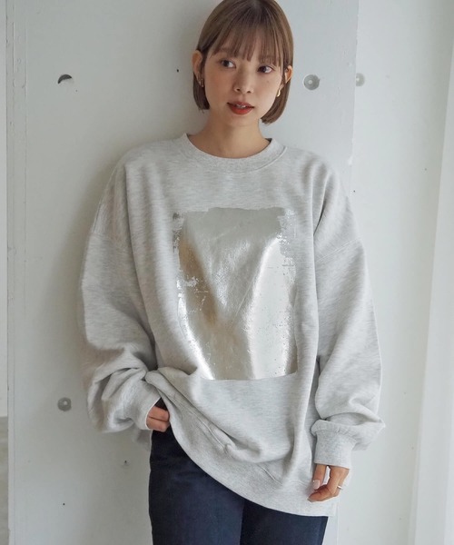 tiptop（ティップトップ）の「裏起毛アソート箔プリントスウェット（スウェット・レディース・ブラック/グレー系その他/ブラック系その他/グレー・FREE）」の15枚目の写真