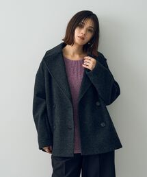 YECCA VECCA | ヘリンボーン柄Pコート(ピーコート)