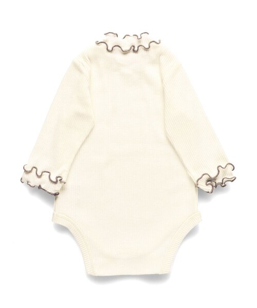 BRANSHES（ブランシェス）の「テレコ長袖ボディースーツ（その他ベビー用品・キッズ・アイボリー/ピンクベージュ・70/80）」の4枚目の写真