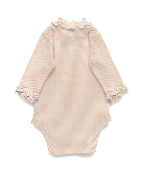 BRANSHES（ブランシェス）の「テレコ長袖ボディースーツ（その他ベビー用品・キッズ・アイボリー/ピンクベージュ・70/80）」の7枚目の写真