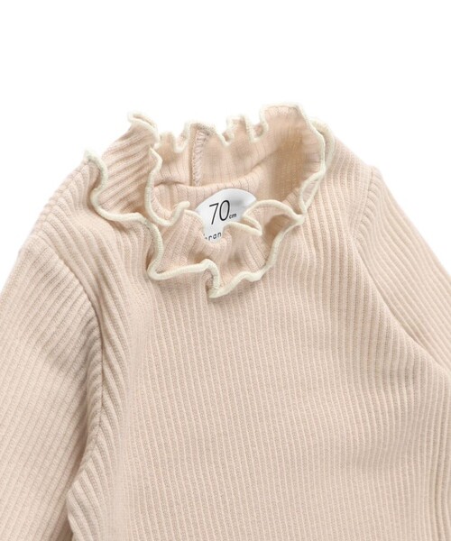 BRANSHES（ブランシェス）の「テレコ長袖ボディースーツ（その他ベビー用品・キッズ・アイボリー/ピンクベージュ・70/80）」の8枚目の写真