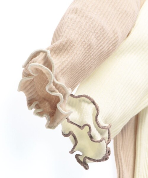 BRANSHES（ブランシェス）の「テレコ長袖ボディースーツ（その他ベビー用品・キッズ・アイボリー/ピンクベージュ・70/80）」の9枚目の写真