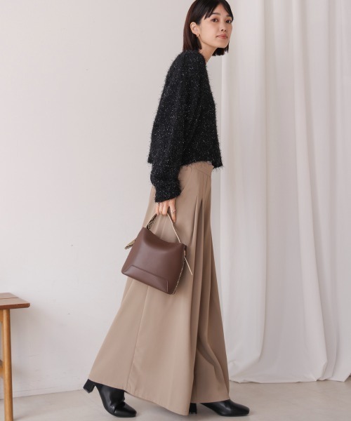 Bou Jeloud(ブージュルード)の「タックフレアパンツ(その他パンツ・レディース・ブラック/ベージュ/モカ・38)」の7枚目の写真