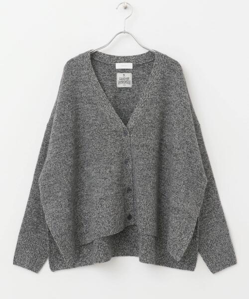 かぐれ　ハミルトンワイドVネックカーディガン　チャコール かぐれ（カグレ）の「ハミルトンワイドVネックカーディガン