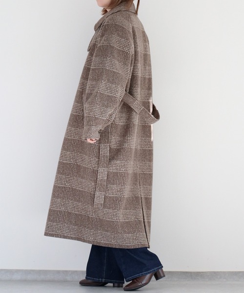 cepo（セポ）の「〈2WAY〉カットジャガードロングコート（ステンカラーコート・レディース・ブラウン・M）」の9枚目の写真