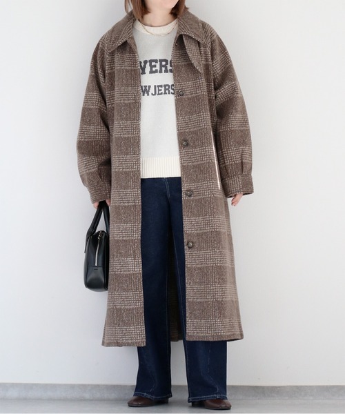 cepo（セポ）の「〈2WAY〉カットジャガードロングコート（ステンカラーコート・レディース・ブラウン・M）」の14枚目の写真