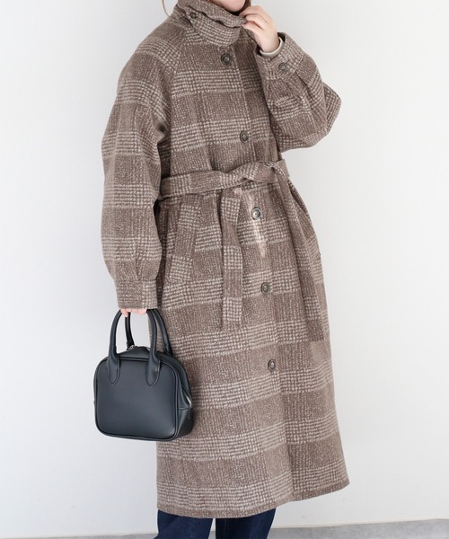 cepo（セポ）の「〈2WAY〉カットジャガードロングコート（ステンカラーコート・レディース・ブラウン・M）」の4枚目の写真