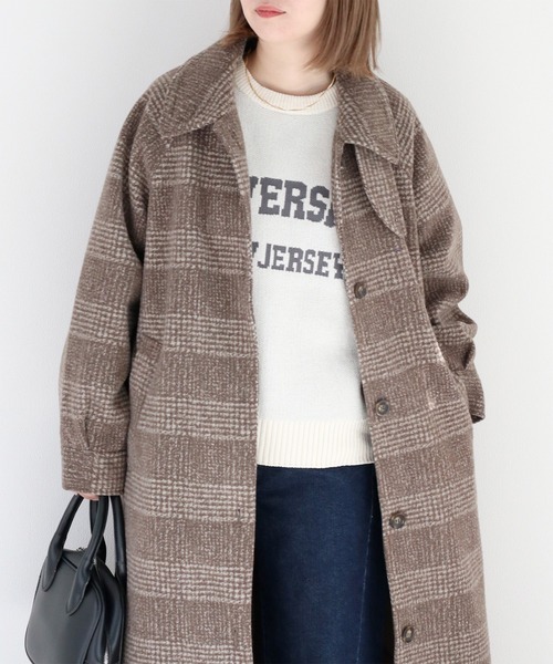 cepo（セポ）の「〈2WAY〉カットジャガードロングコート（ステンカラーコート・レディース・ブラウン・M）」の5枚目の写真