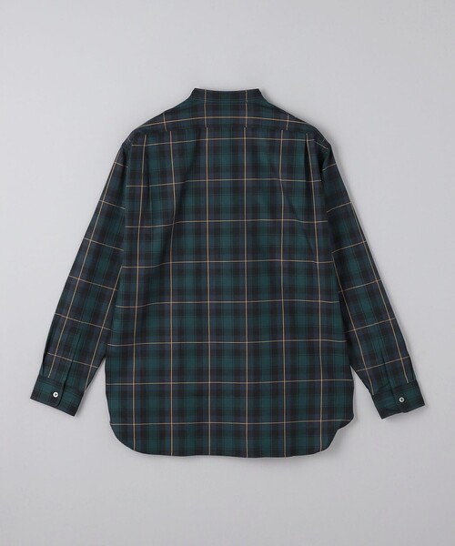 Camoshita(カモシタ)の「<Camoshita> コットン チェック バンドカラー シャツ(シャツ/ブラウス・メンズ・ネイビー・XL/S/L/M)」の2枚目の写真