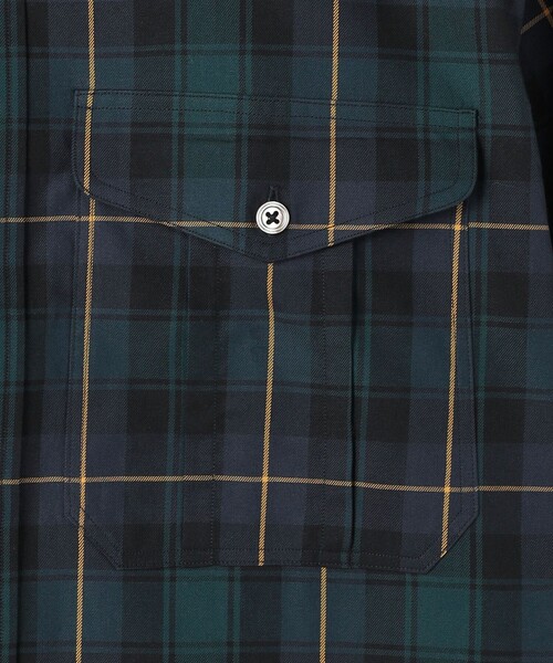 Camoshita(カモシタ)の「<Camoshita> コットン チェック バンドカラー シャツ(シャツ/ブラウス・メンズ・ネイビー・XL/S/L/M)」の6枚目の写真