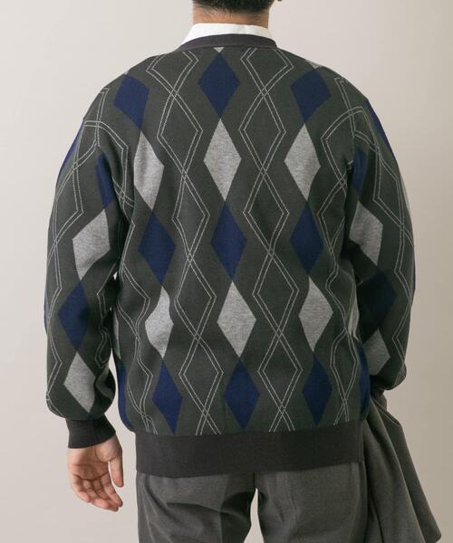 URBAN RESEARCH ROSSO MEN（アーバンリサーチロッソメン）の「『WEB限定』アーガイルニットカーディガン（カーディガン/ボレロ・メンズ・ブラウン/ベージュ系その他/グリーン・MEDIUM/LARGE）」の11枚目の写真