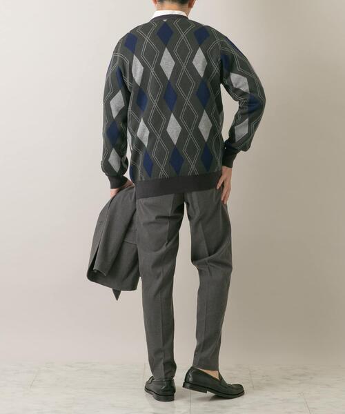 URBAN RESEARCH ROSSO MEN（アーバンリサーチロッソメン）の「『WEB限定』アーガイルニットカーディガン（カーディガン/ボレロ・メンズ・ブラウン/ベージュ系その他/グリーン・MEDIUM/LARGE）」の14枚目の写真