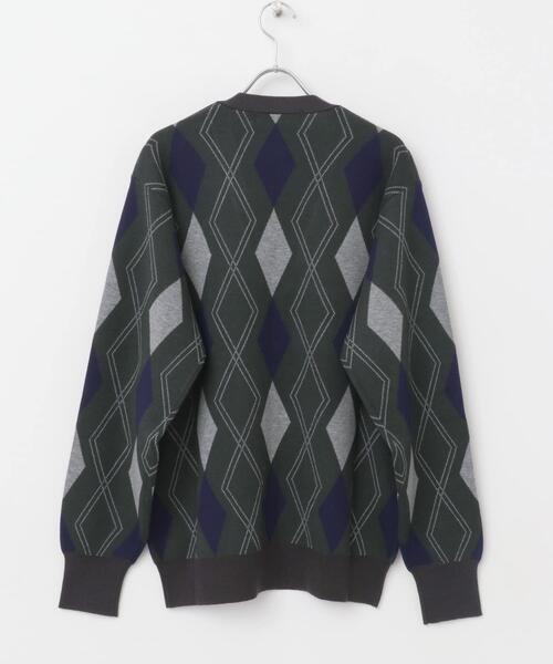 URBAN RESEARCH ROSSO MEN（アーバンリサーチロッソメン）の「『WEB限定』アーガイルニットカーディガン（カーディガン/ボレロ・メンズ・ブラウン/ベージュ系その他/グリーン・MEDIUM/LARGE）」の19枚目の写真