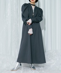 Choker neck ジャケットフレアドレス