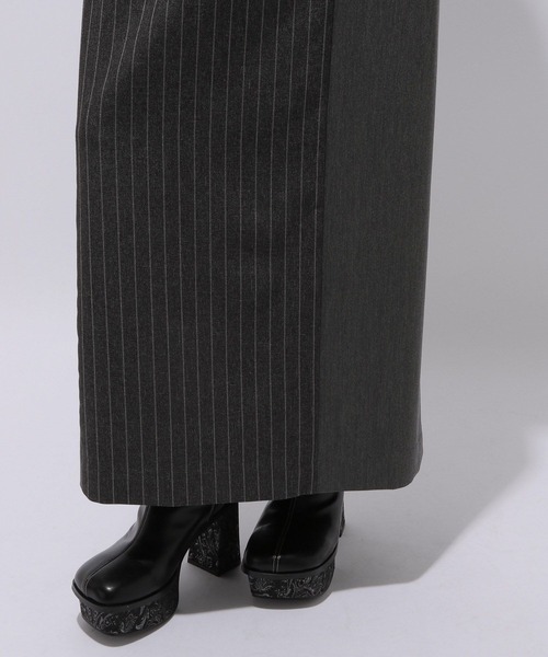 HARE（ハレ）の「ストライプイソザイドッキングナロースカート(HARE)（スカート・レディース・グレー/ブラック・FREE）」の15枚目の写真