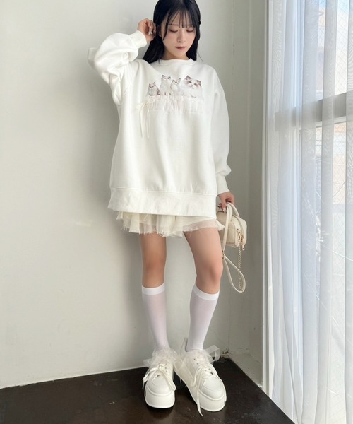 one after another NICE CLAUP(ワンアフターアナザーナイスクラップ)の「プラットフォームリボンカスタムスニーカー(スニーカー・レディース・ホワイト/ブラック/グレー・L/M/S)」の16枚目の写真