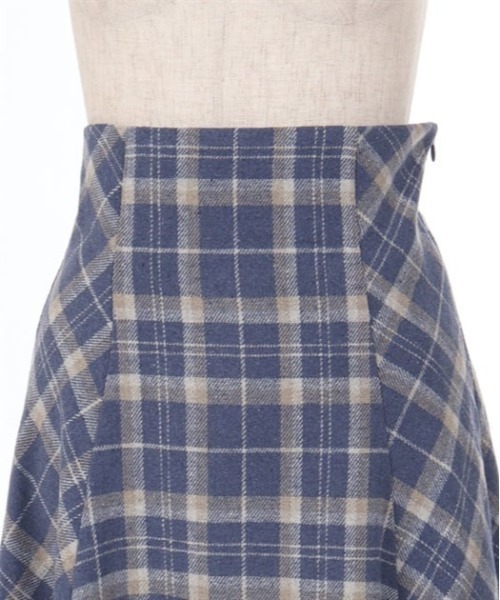 axes femme（アクシーズファム）の「起毛チェック編上スカート（スカート・レディース・ベージュ/ホワイト/ブルー・FREE）」の10枚目の写真