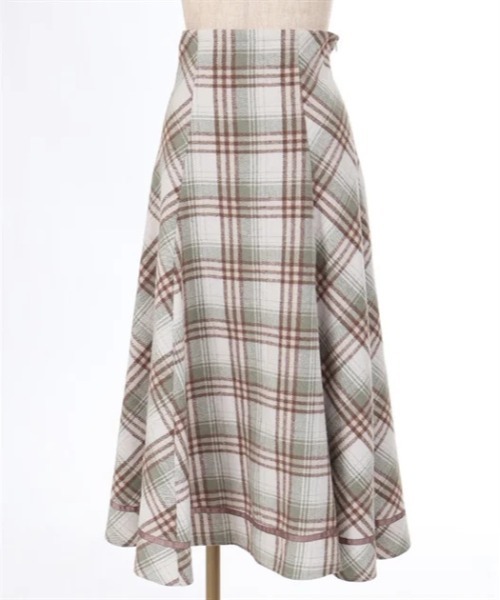 axes femme（アクシーズファム）の「起毛チェック編上スカート（スカート・レディース・ベージュ/ホワイト/ブルー・FREE）」の14枚目の写真