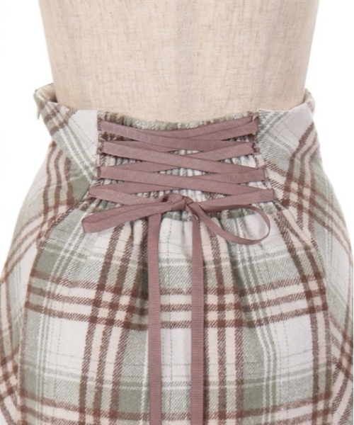 axes femme（アクシーズファム）の「起毛チェック編上スカート