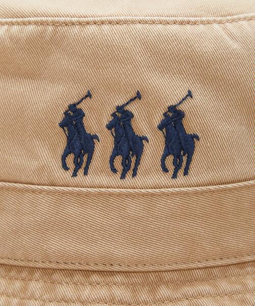 【美品】現行タグ ポロラルフローレン バケットハット ベージュL/XLポニー刺繍 POLO RALPH LAUREN (ポロラルフローレン) クラシック ポニー