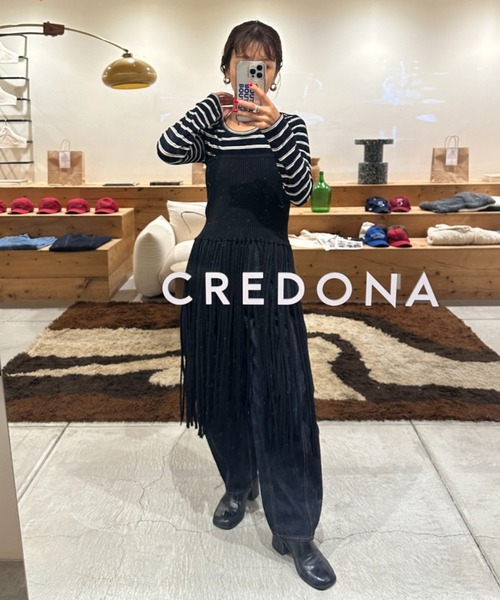 【新品未使用】CREDONA ニットビスチェ CREDONA（クレドナ）の「FISHER FRINGE KNIT BUSTIER