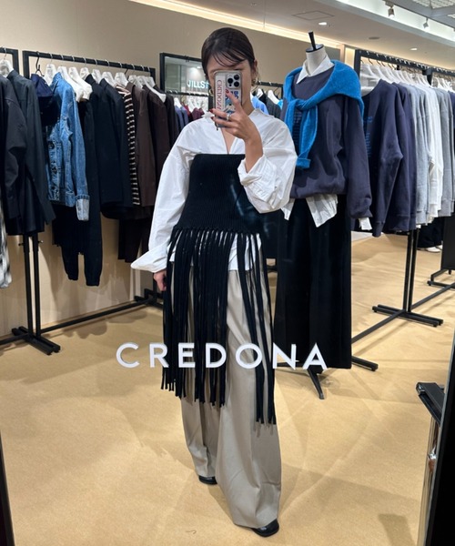 CREDONA（クレドナ）の「FISHER FRINGE KNIT BUSTIER