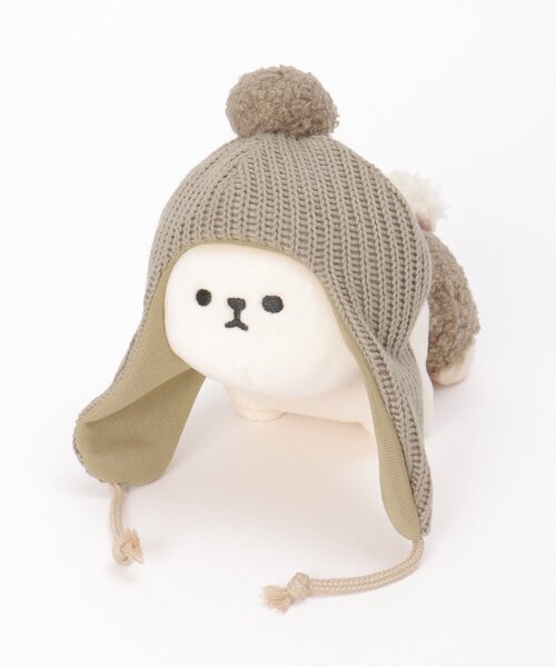 LBC(エルビーシー)の「PLUFFY かぶりもの ニット帽セット(クッション/クッションカバー・レディース・グレー・FREE)」の12枚目の写真