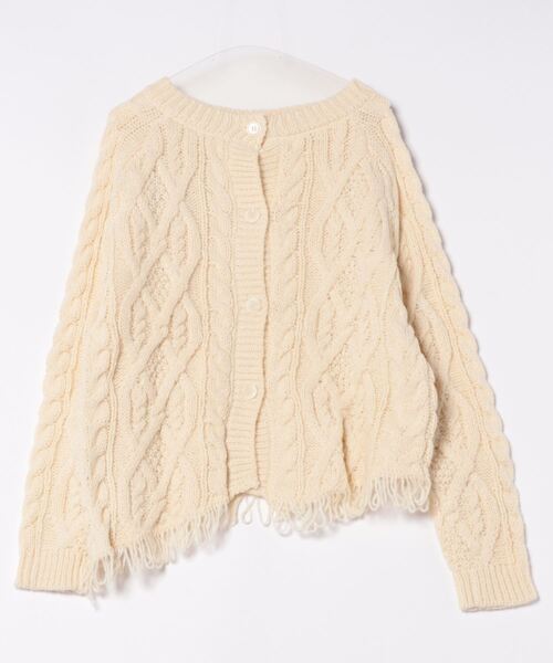 DOUBLE NAME（ダブルネーム）の「前後2WAYフリンジニットプルオーバー（ニット/セーター・レディース・オフホワイト/オレンジ/スミクロ・FREE）」の11枚目の写真