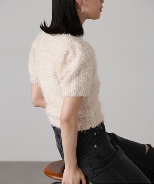 FREE'S MART(フリーズマート)の「◇フェザーパフスリーブ半袖ニット(ニット/セーター・レディース・ホワイト/レッド/イエロー/グレー・FREE)」の20枚目の写真