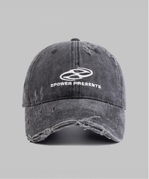 Lilamusant（リラミュゾン）の「【Un】【it】【Lilamusant(リラミュゾン)】ヴィンテージライクフロントロゴ刺繍キャップ ウォッシュ加工 ダメージ加工 カレッジロゴ グランジ Y2K 韓国ストリート（キャップ）」