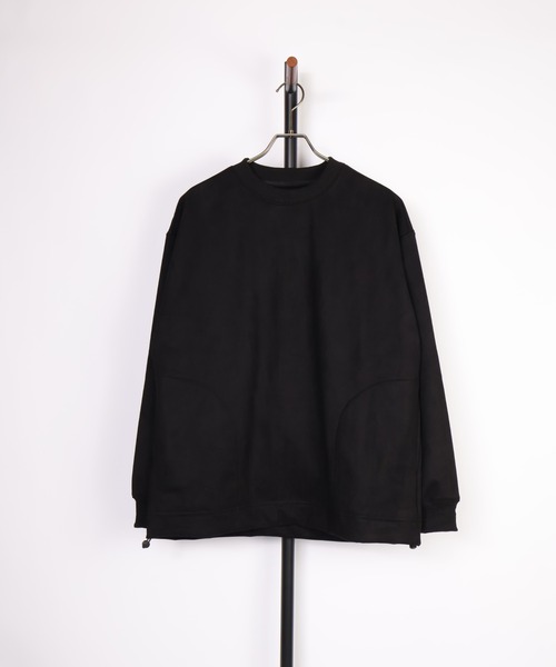 ATELANE(アテレーン)の「ATELANE/裏フリーススウェードポンチ ドローコードクルーネック(Tシャツ/カットソー・メンズ・ブラック/アイボリー/ネイビー・LARGE/MEDIUM/X-LARGE)」の1枚目の写真