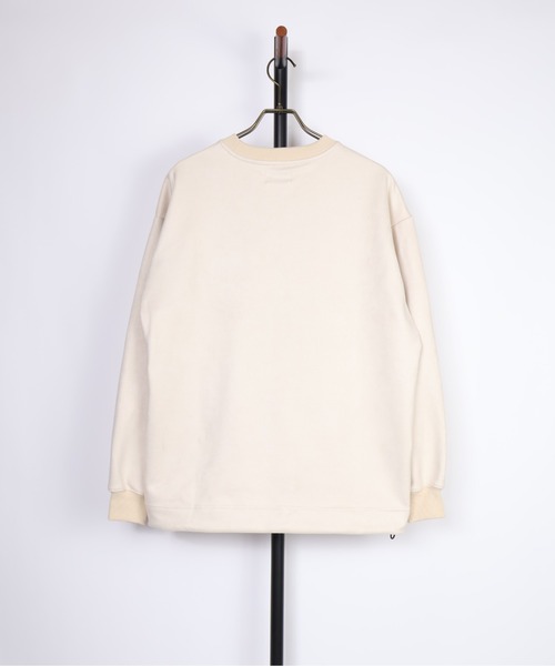 ATELANE(アテレーン)の「ATELANE/裏フリーススウェードポンチ ドローコードクルーネック(Tシャツ/カットソー・メンズ・ブラック/アイボリー/ネイビー・LARGE/MEDIUM/X-LARGE)」の5枚目の写真