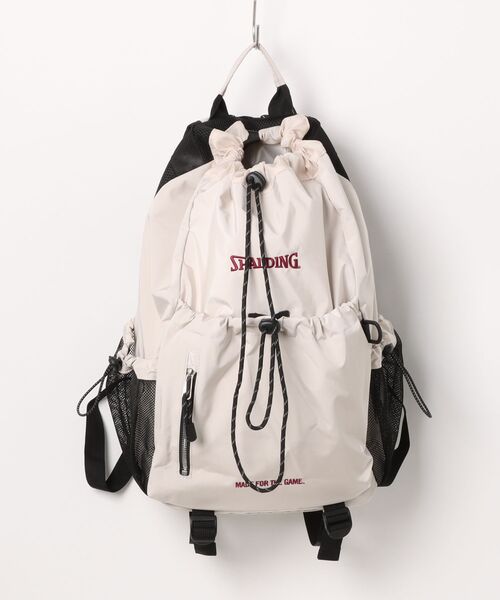 SPALDING(スポルディング)の「【SPALDING】MFTG DS DAY SACK スポルディング ロゴ デイサック(バックパック/リュック・メンズ・ブラック/アイボリー/グレー・FREE)」の3枚目の写真